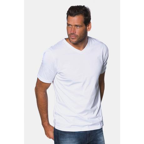 JP1880  T-shirt basic con scollo a V bianco neve 