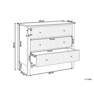 Beliani Commode à 3 tiroirs en MDF Rétro ASSISI  