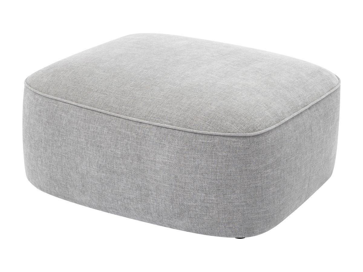 Vente-unique Ecksofa & Hocker - Ecke links - Strukturstoff - Grau - POMIANGO  