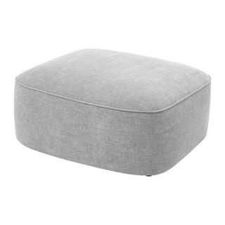 Vente-unique Ecksofa & Hocker - Ecke links - Strukturstoff - Grau - POMIANGO  