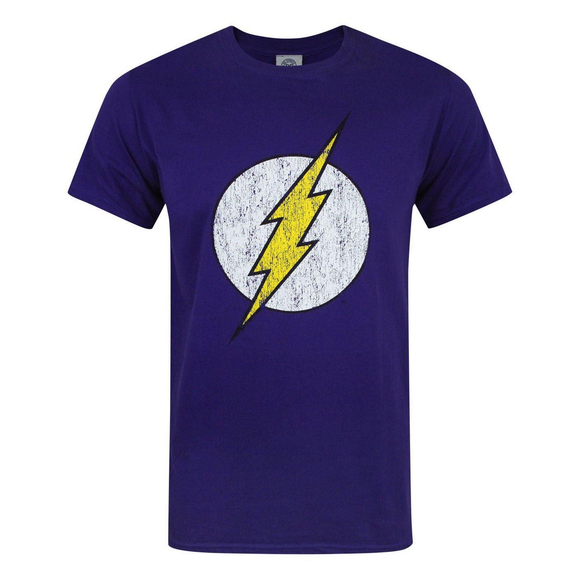 Image of Flash Distressed Logo Tshirt Herren Lila XL