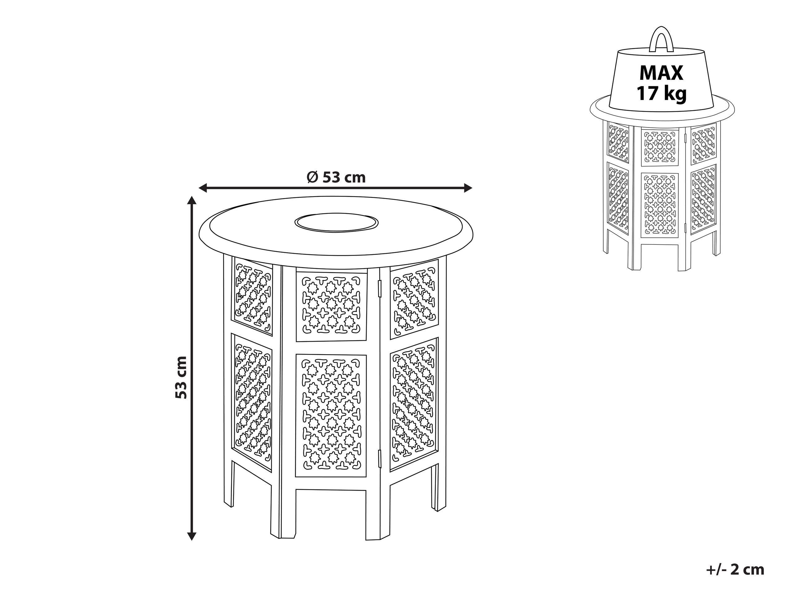 Beliani Table d'appoint en Manguier Rétro KUMALI  