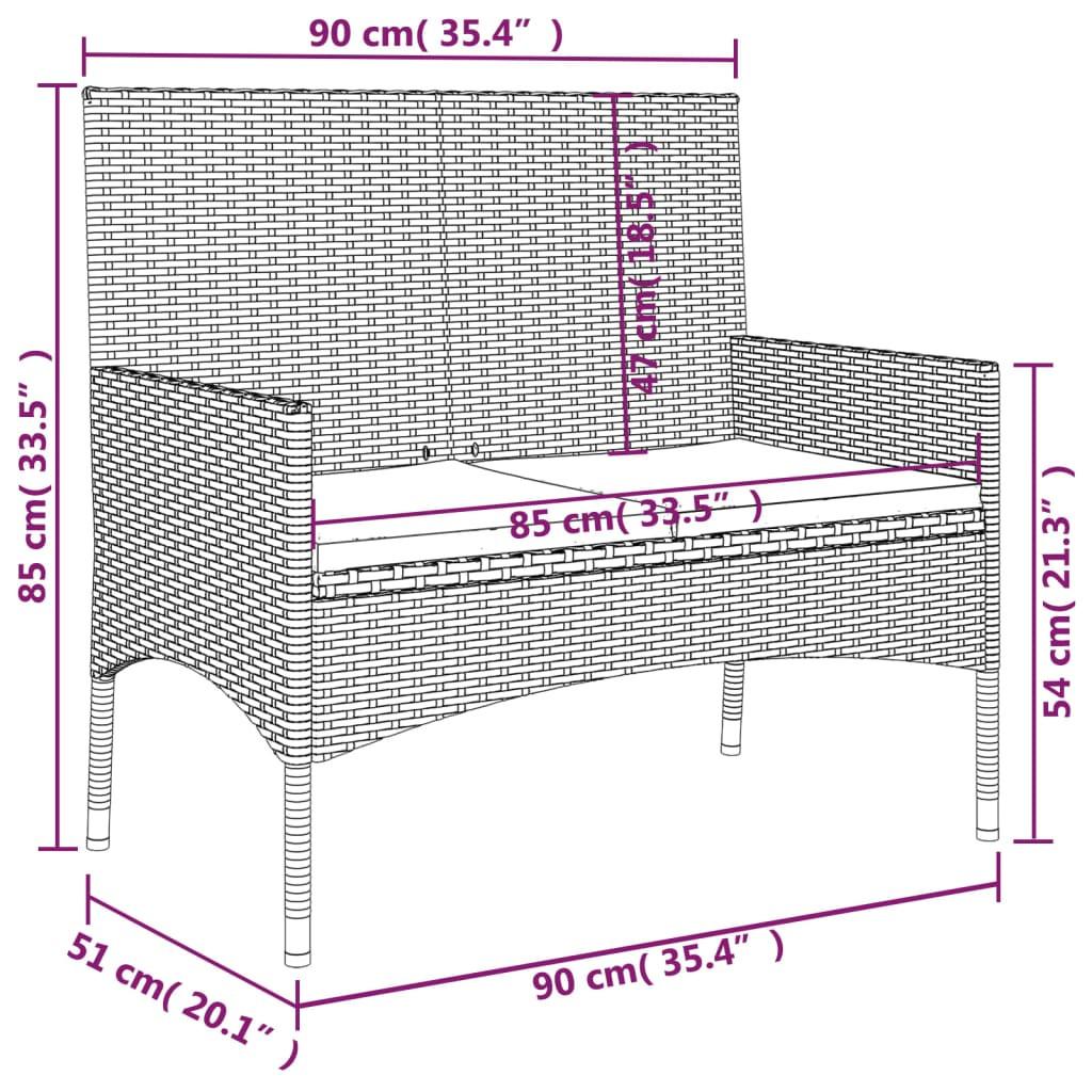 VidaXL Gartenbank poly-rattan  