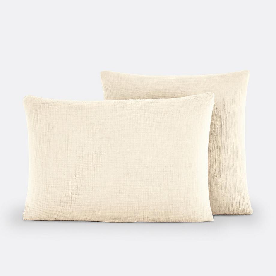 Taie d'oreiller gaze de coton/coton lavé