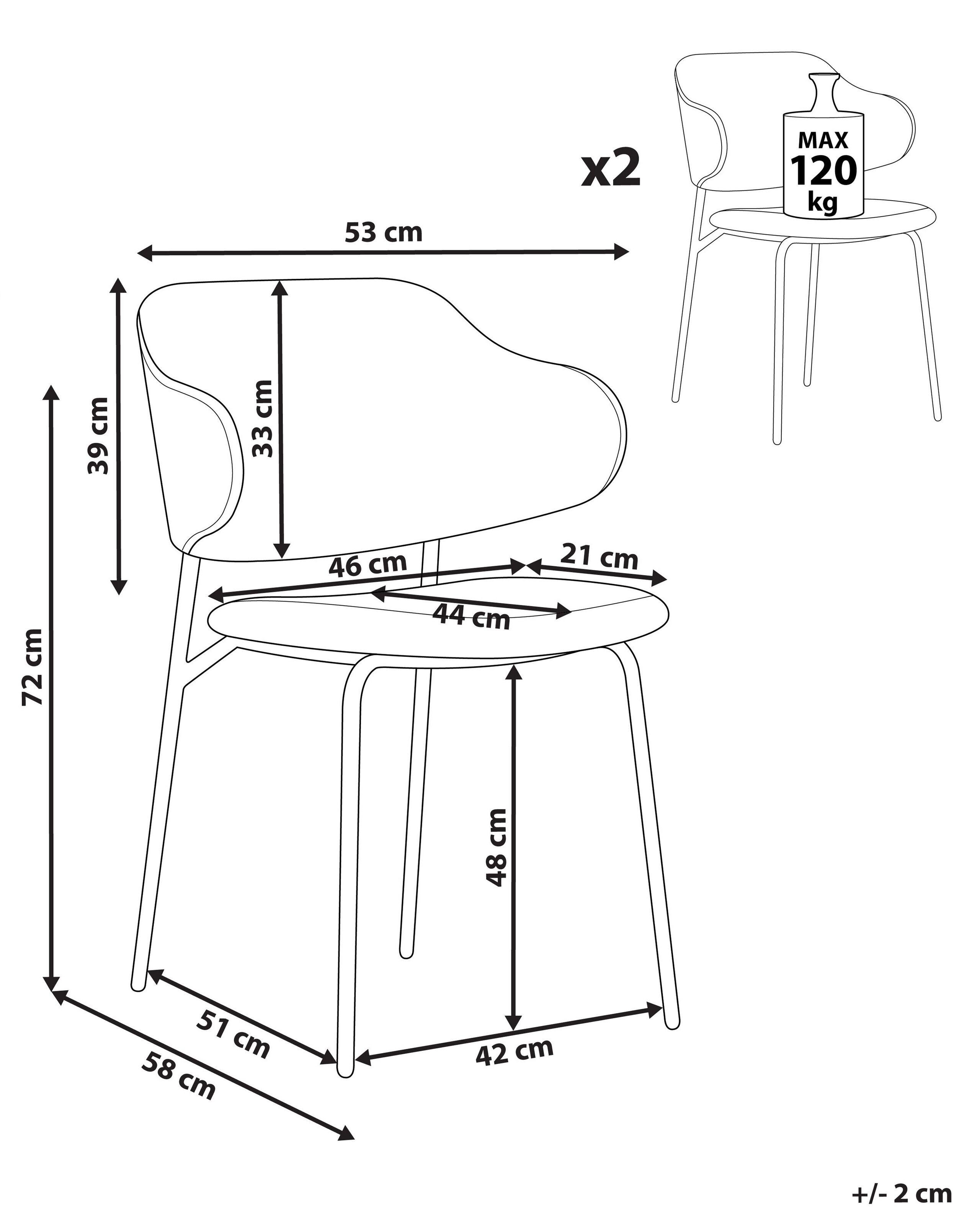 Beliani Chaise de salle à manger en Polyester Moderne KENAI  