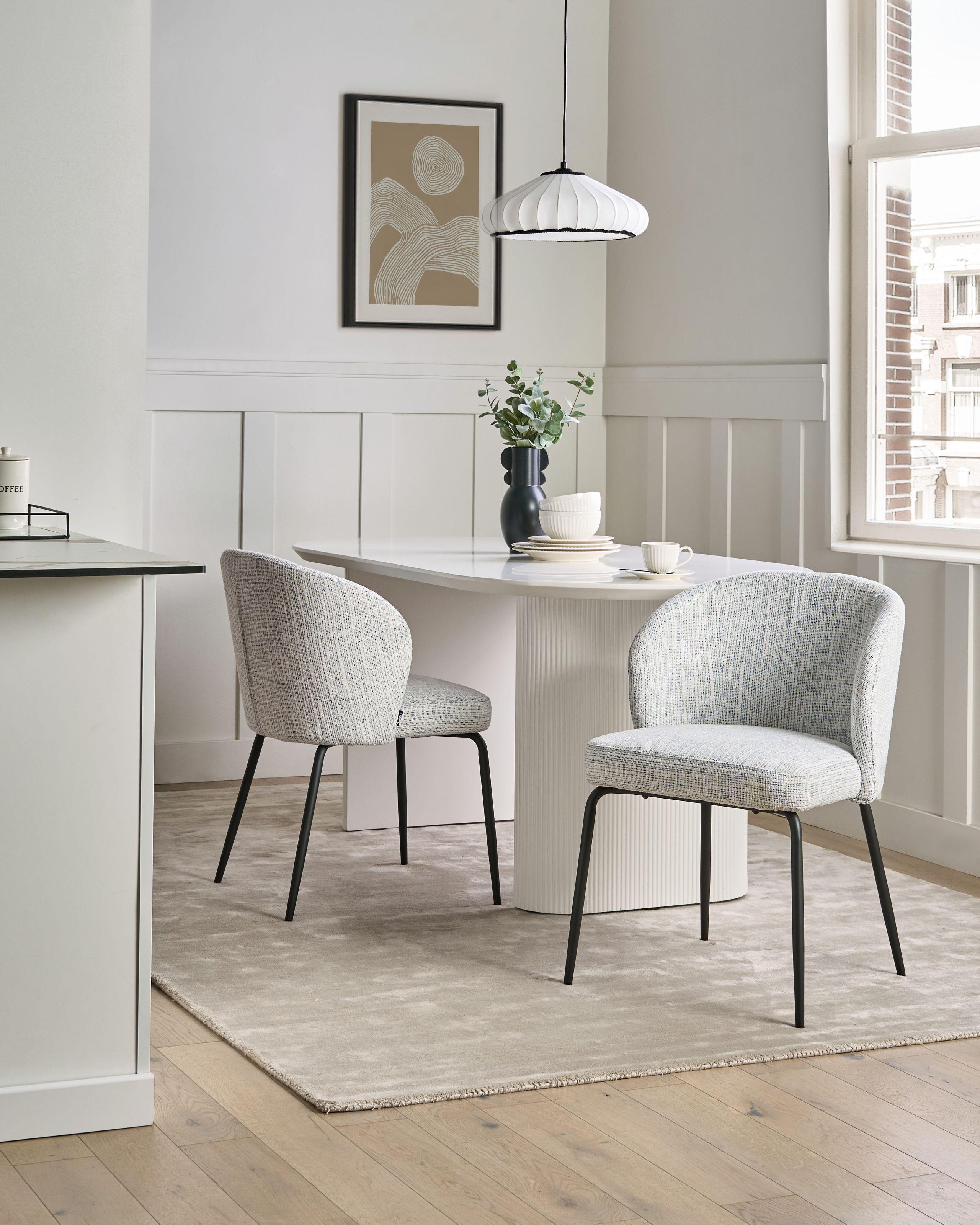 Beliani Lot de 2 chaises de salle à manger en Tissu Moderne ZANA  