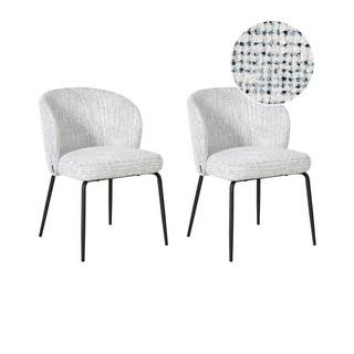 Beliani Lot de 2 chaises de salle à manger en Tissu Moderne ZANA  