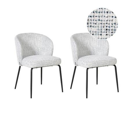 Beliani Lot de 2 chaises de salle à manger en Tissu Moderne ZANA  