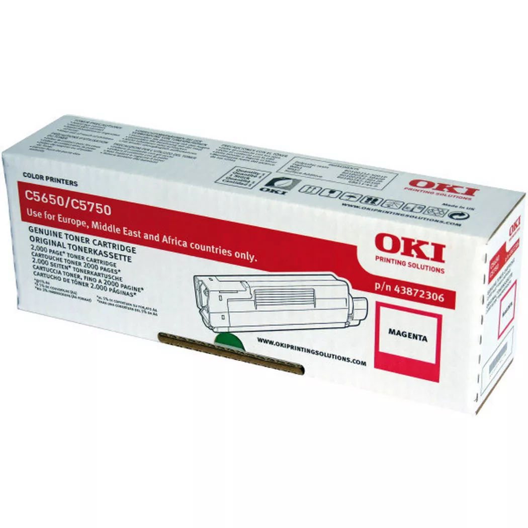 OKI – Toner magenta 43872306 C5650/5750 2000 Seiten, Grau, One Size