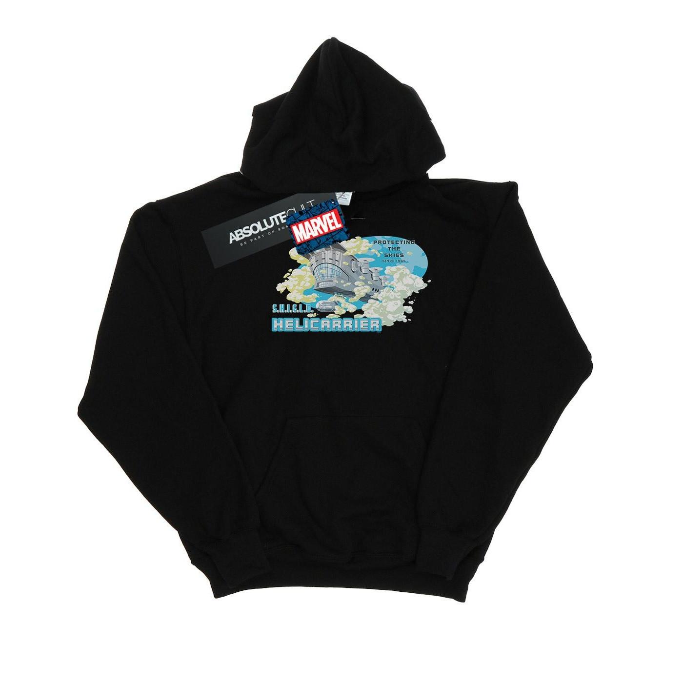 Image of S.h.i.e.l.d. Hellicarrier Protecting The Skies Kapuzenpullover Mädchen Schwarz 152-158