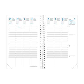 QUO-VADIS Quo Vadis - Terminkalender - Spiralbindung - 2025 - Time & Life Pocket - Die Woche Planning - Französisch - Blau - Dez/Dez - 10x15 cm - Clairefontaine-Papier Weiß - Hergestellt in Frankreich  