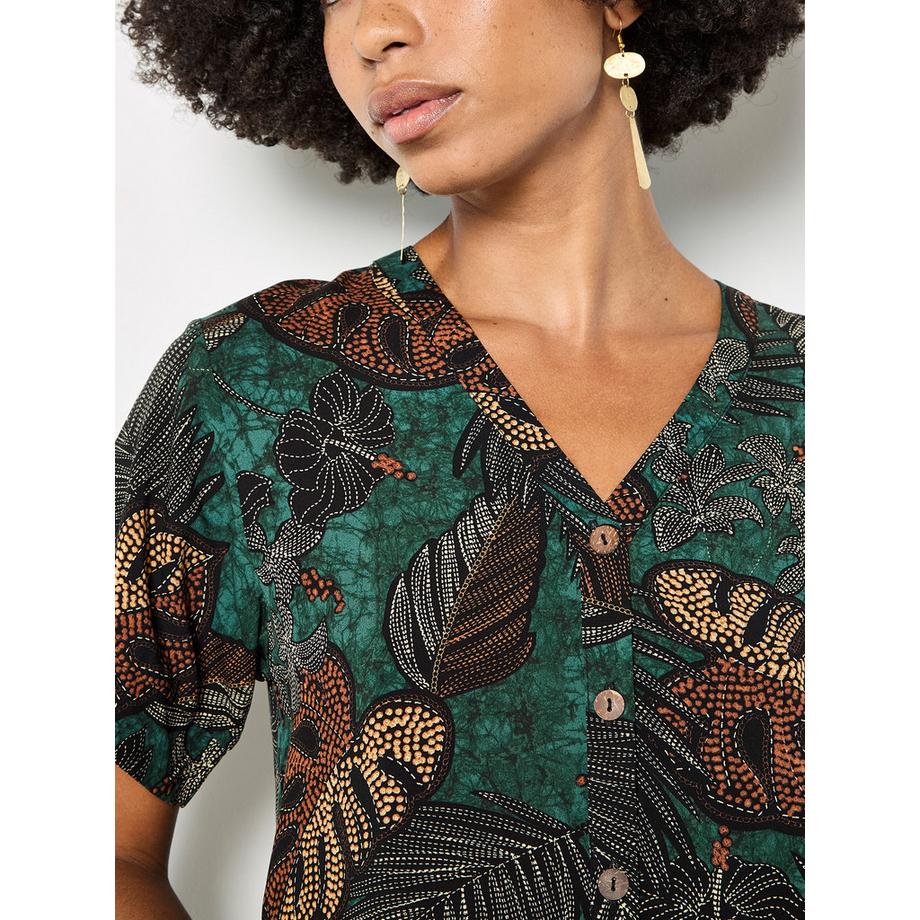 APRICOT Chemise à imprimé feuilles tropicales  