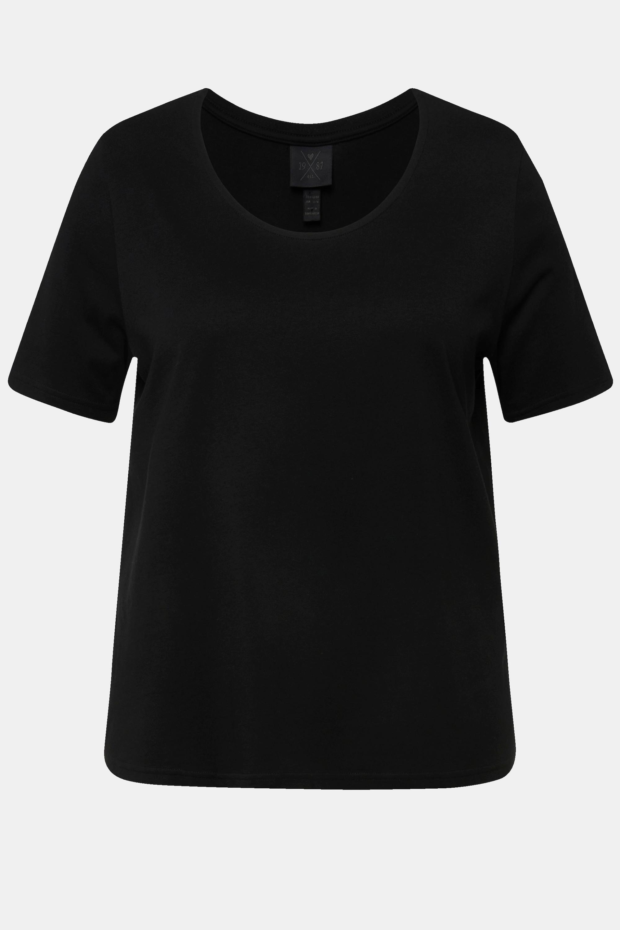 Ulla Popken  T-Shirt, Modalmix, Classic, Rundhals, Halbarm 