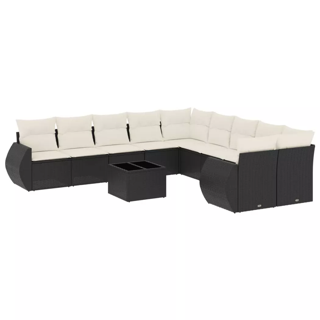 VidaXL - Garten sofagarnitur poly-rattan, One Size, Schwarz