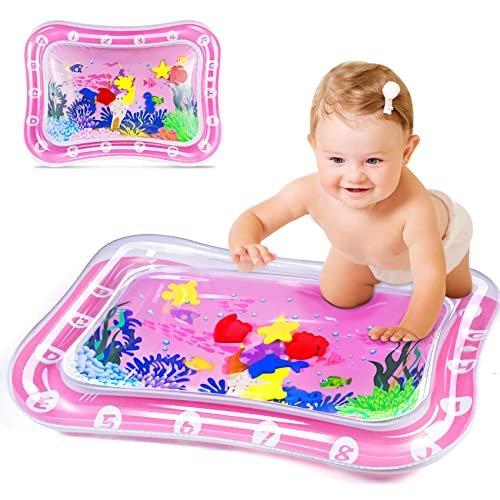 Image of Wassermatte Baby, Babyspielzeug von 3 6 9 Monaten, Wasserspielmatte Baby sensorisches Spielzeug die Pink