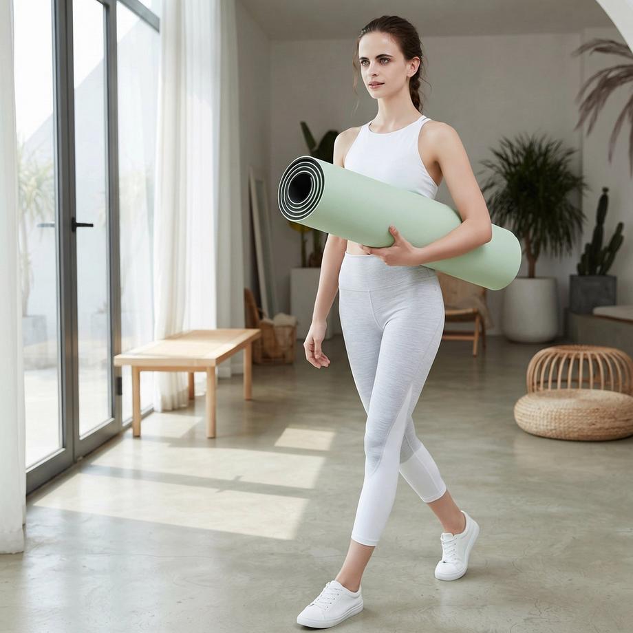 TWHEELS  Yogamatte rutschfest für Fitness & Pilates Grün 