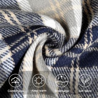 Only-bags.store Sciarpa Pashmina Invernale a Quadri con Nappe  