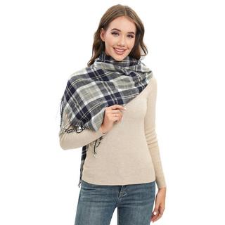 Only-bags.store Sciarpa Pashmina Invernale a Quadri con Nappe  