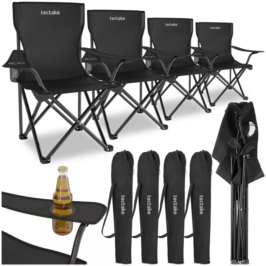 tectake Camping Chairs Gil in Black