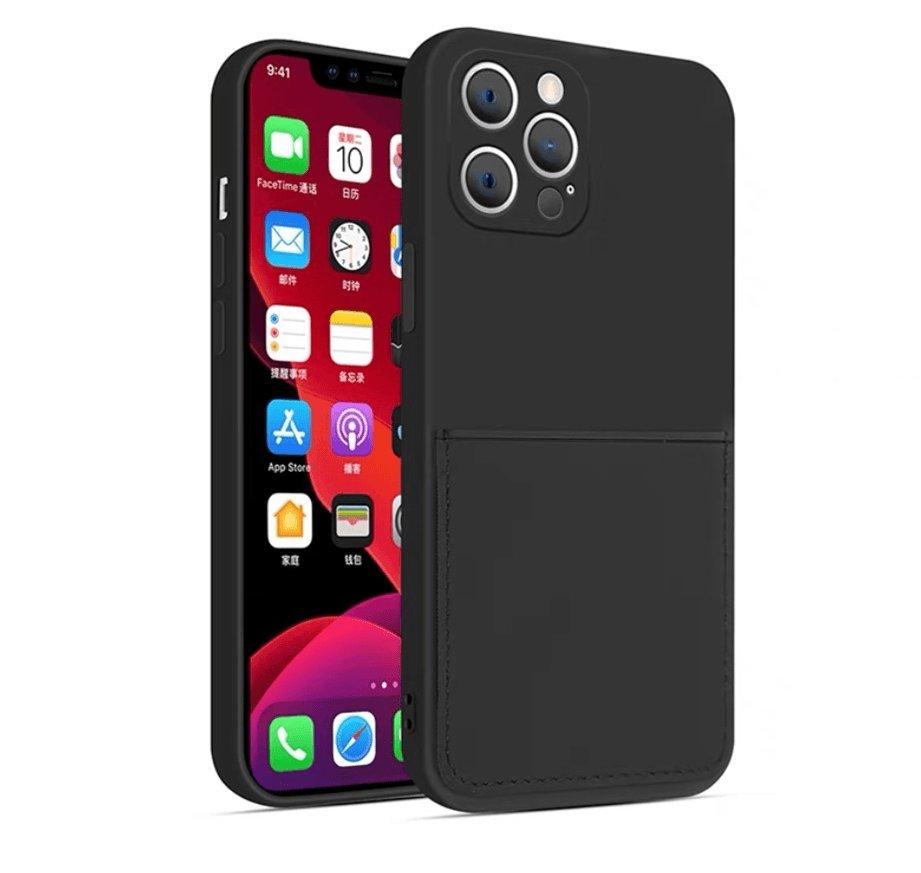 mobileup  Silikon Case mit Kartenfach iPhone 13 Pro - Black 