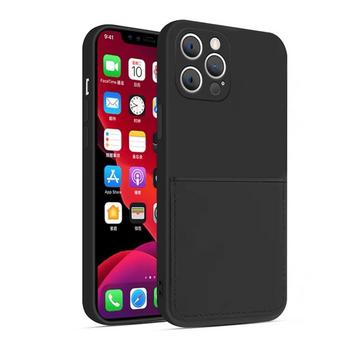 Silikon Case mit Kartenfach iPhone 13 Pro - Black