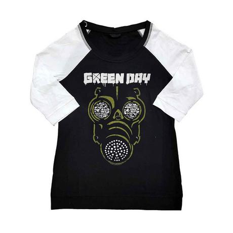 Green Day  Green Mask TShirt  Raglanärmel 