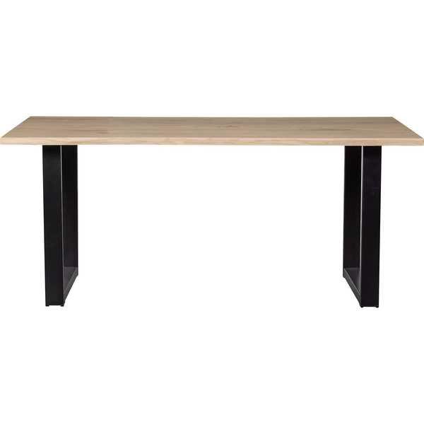 mutoni Table à manger Tablo chêne FSC avec bord d'arbre 160x90 pied en U  