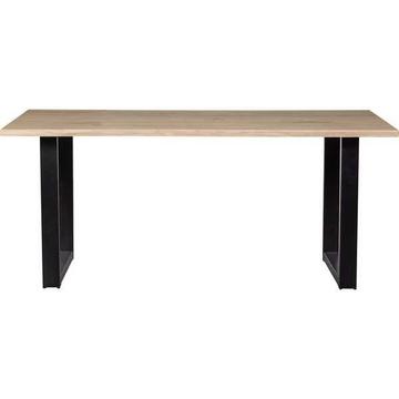 Tavolo da pranzo Tablo rovere FSC con bordo albero 160x90 piede a U