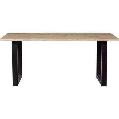 mutoni Table à manger Tablo chêne FSC avec bord d'arbre 160x90 pied en U  