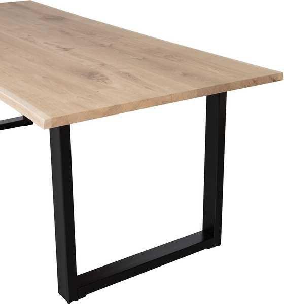 mutoni Table à manger Tablo chêne FSC avec bord d'arbre 160x90 pied en U  