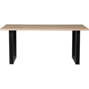 Table de salle à manger Tablo chêne FSC avec chant d&#039;arbre 160x90 pied en U