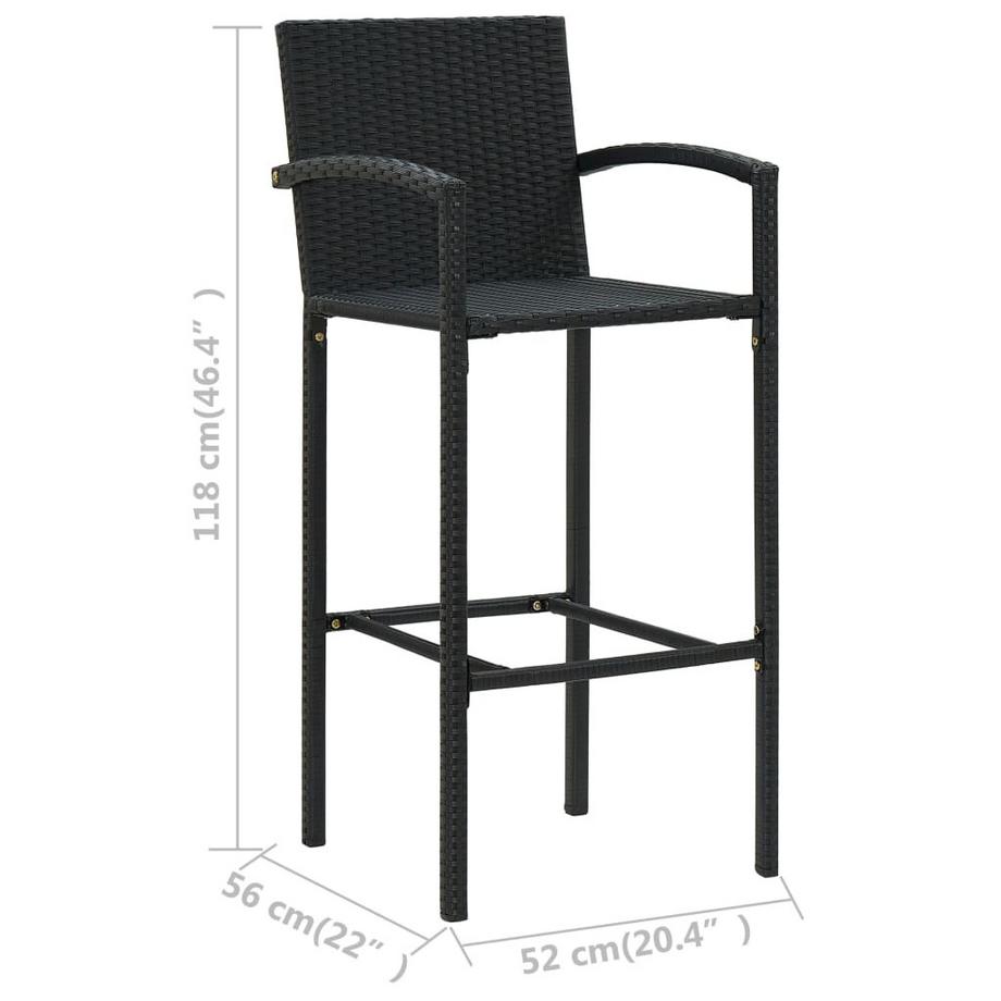 VidaXL Tabouret de bar rotin synthétique  