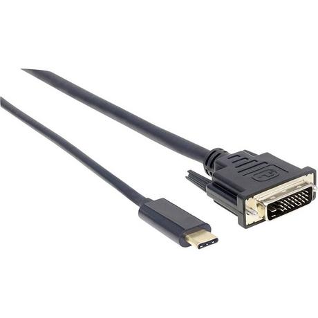 Manhattan  Manhattan USB-C® / DVI Cavo adattatore Spina USB-C®, Spina DVI-D 24+1pol. 2.00 m Nero 152457 Cavo USB-C® 