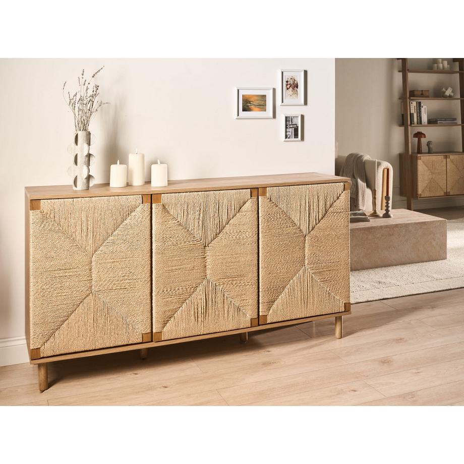 Beliani Commode 3 portes en Panneau de particules de bois Moderne BONDI  