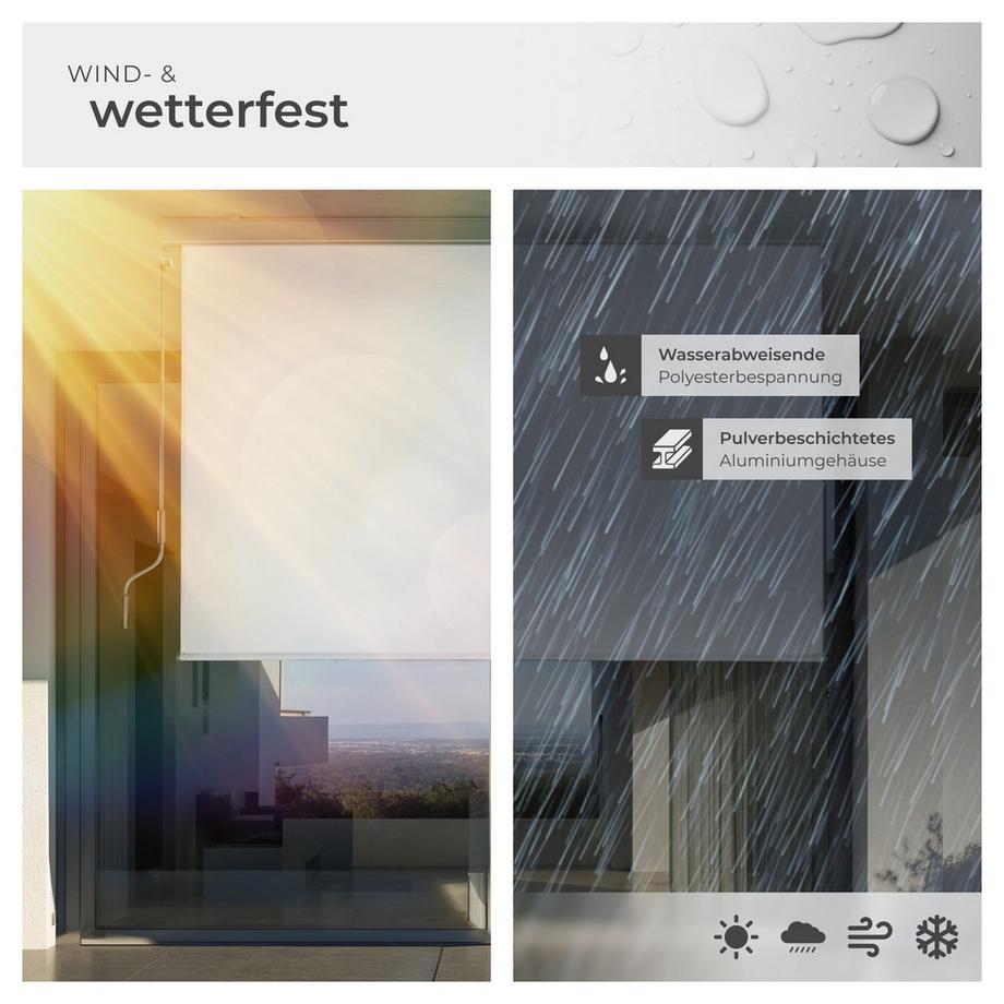 Tectake Senkrechtmarkise Eloise verschiedene Größen UV-beständig und wasserabweisend  