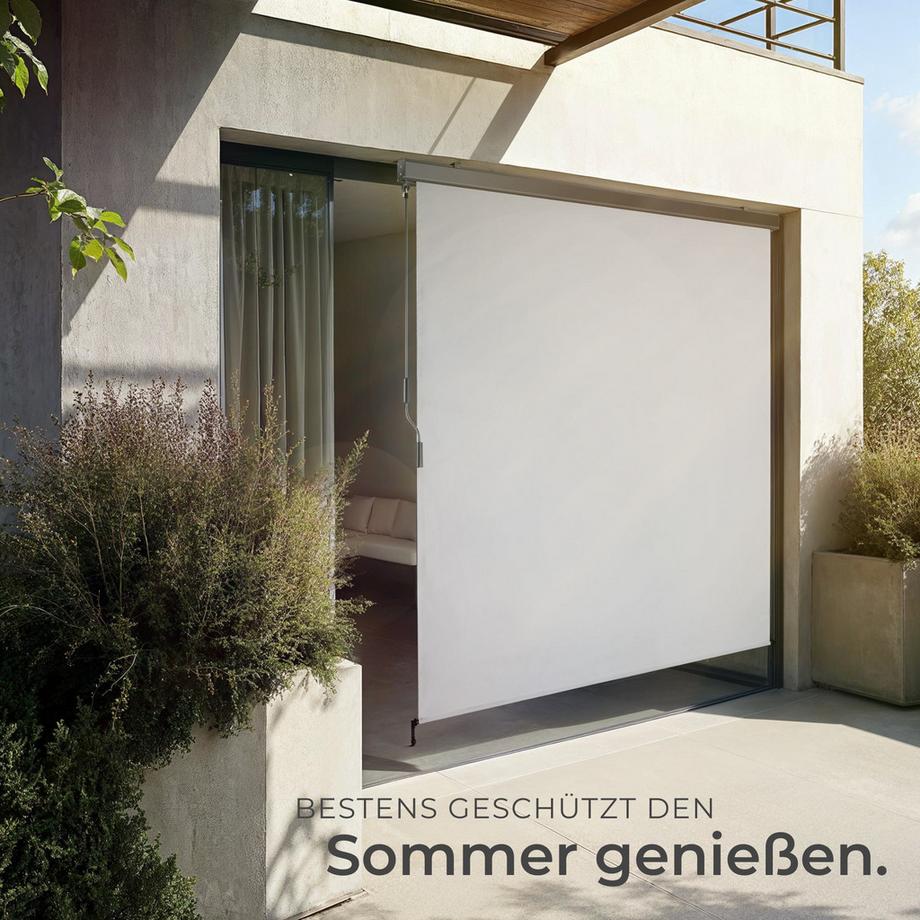 Tectake Senkrechtmarkise Eloise verschiedene Größen UV-beständig und wasserabweisend  