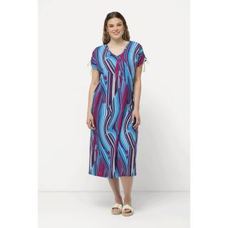 Ulla Popken  Jersey-Midikleid, A-Linie, V-Ausschnitt, Halbarm 