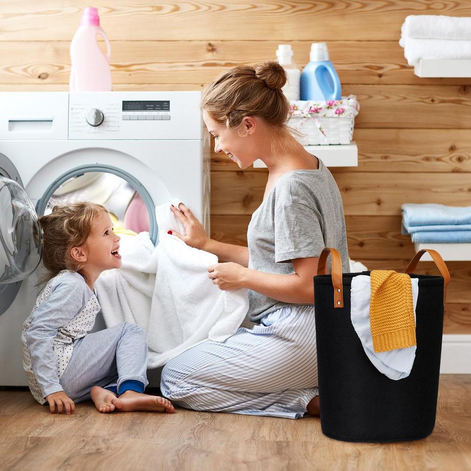 Northix Panier à linge en feutre 28 l  