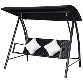 Northio Hollywood Swing 3 Places En Polyrotin En Métal Avec Coussin Pouvant Supporter Jusqu'À 360 Kg Neuf (Noir)  