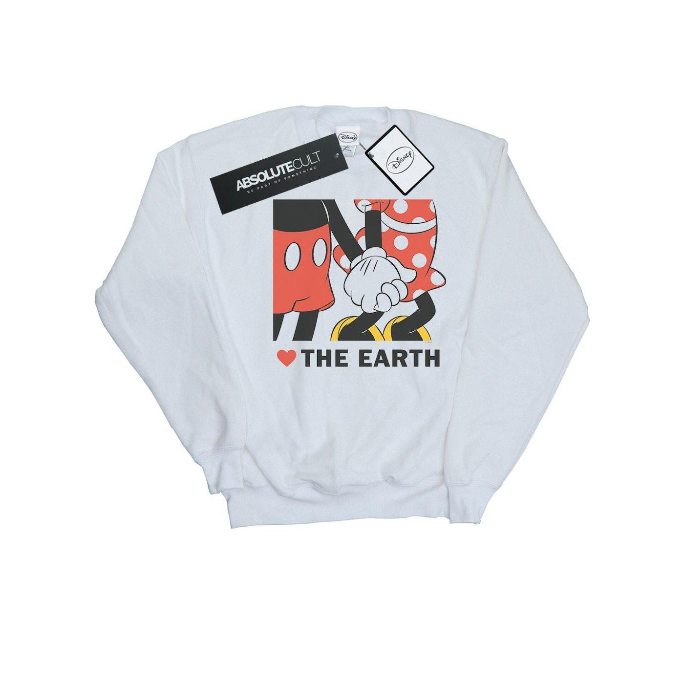 Image of Mickey Mouse Heart The Earth Sweatshirt Mädchen Weiss 140/146