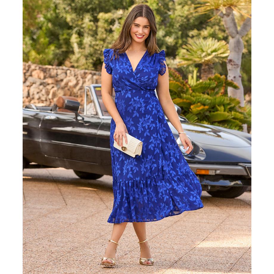 Joe Browns Robe Maxi Cache-Cœur Manches Volantées  