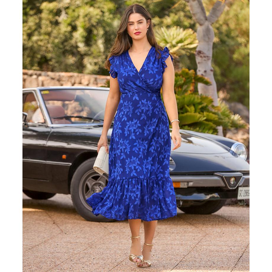 Joe Browns Robe Maxi Cache-Cœur Manches Volantées  