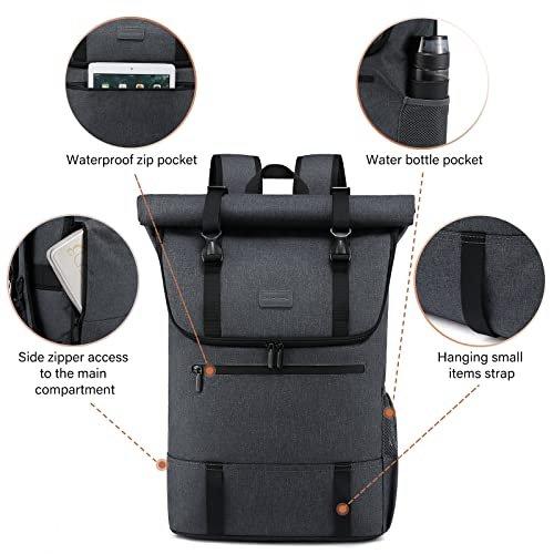 Only-bags.store Sac à dos Rolltop étanche pour ordinateur portable 17 pouces  