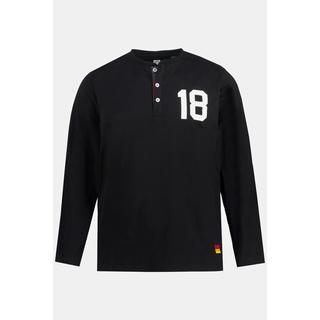 JP1880  T-shirt Henley à manches longues, patte de boutonnage, imprimé football 