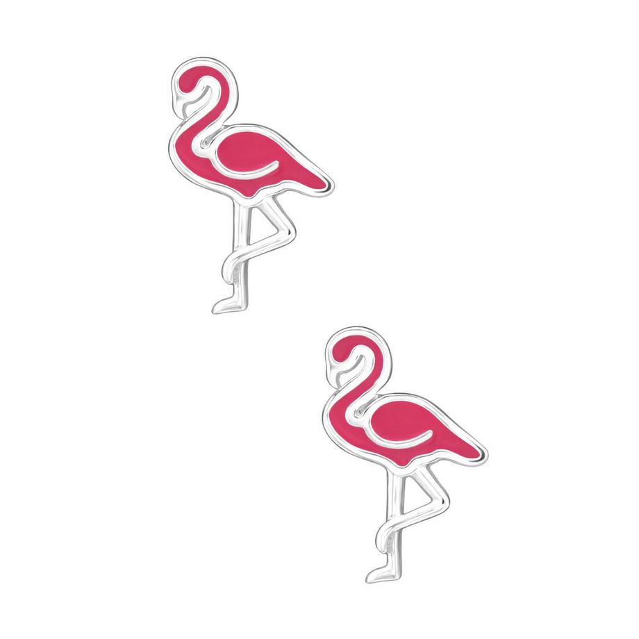 Maxte  Puces d'eilles Flamant  Premium  en  Sterling avec Émail ( Résine   ) 