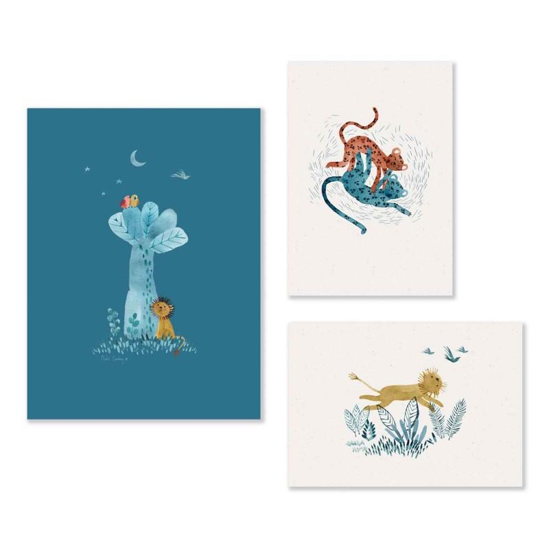 Image of Set von 3 Plakaten, Sous mon Baobab Set von 3 Plakaten, Sous mon Baobab