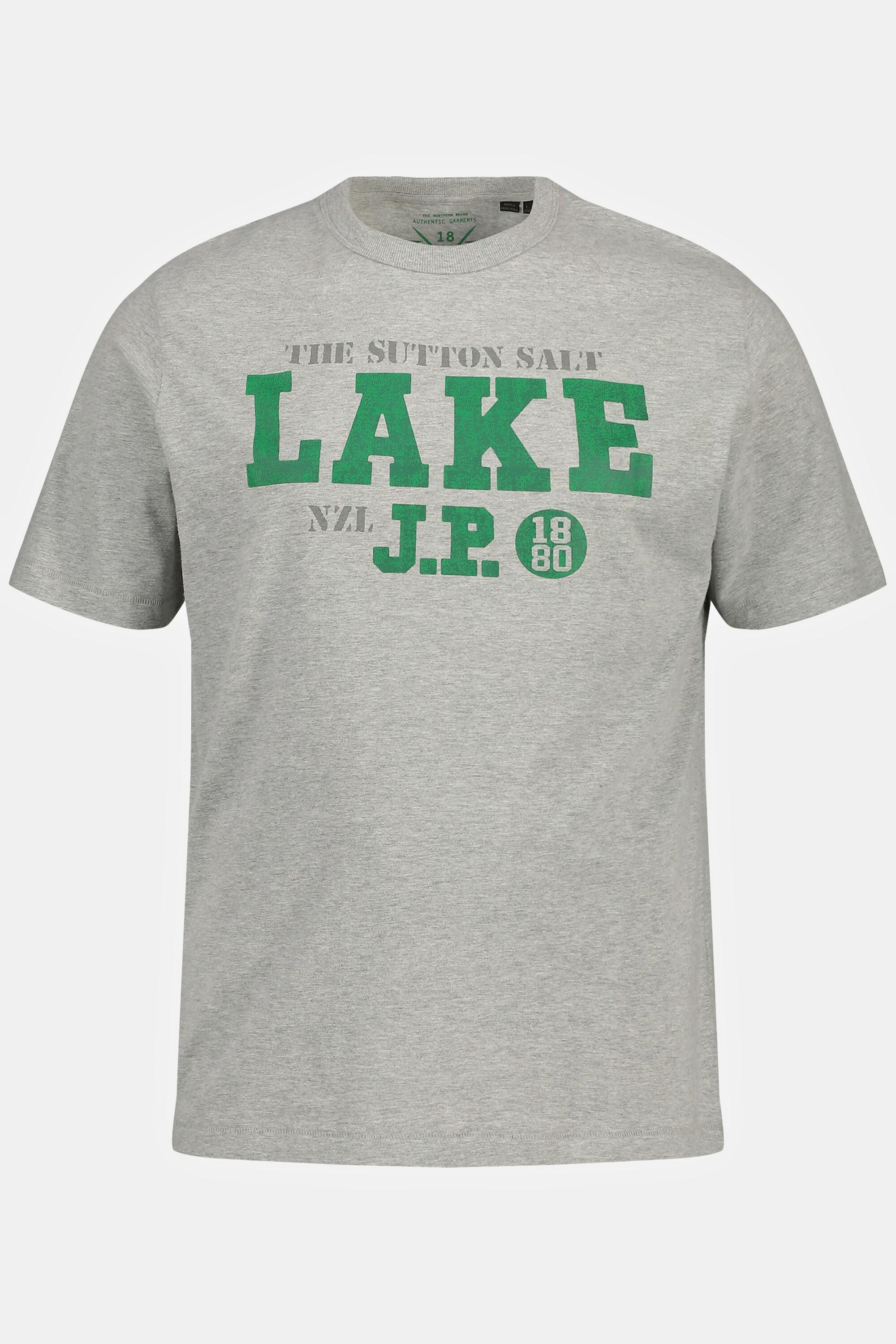 JP1880  T-Shirt, Halbarm, Melangejersey, LAKE Print, Rundhals 