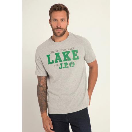 JP1880  T-Shirt, Halbarm, Melangejersey, LAKE Print, Rundhals 