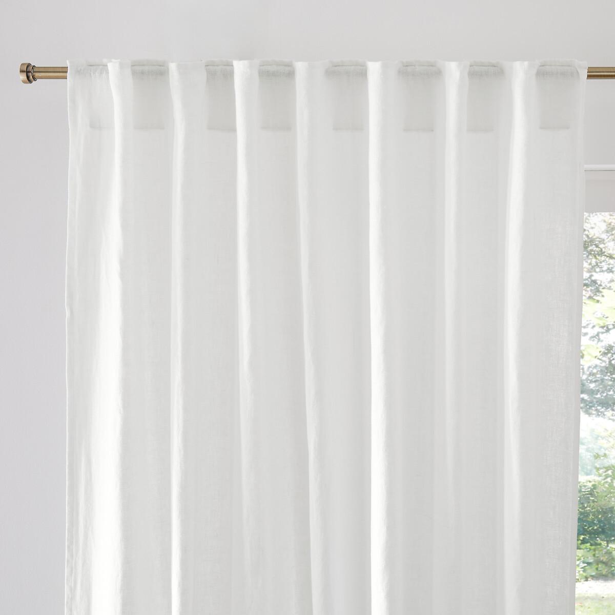 Image of Leinenvorhang Elba Mit Verdeckten Schlaufen Unisex Weiss 140 x 250 cm