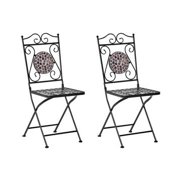 Lot de 2 chaises de jardin en Métal Rétro CARPINO